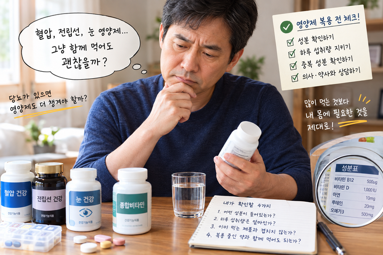 당뇨 영양제 성분 알고 먹기, 혈압·전립선·눈 영양제 그냥 함께 먹어도 될까? 9 당뇨 영양제